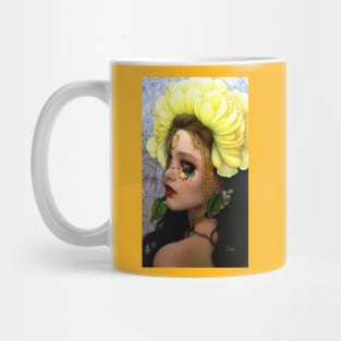 Stunning Pretty Girl Painting Flowers Mug